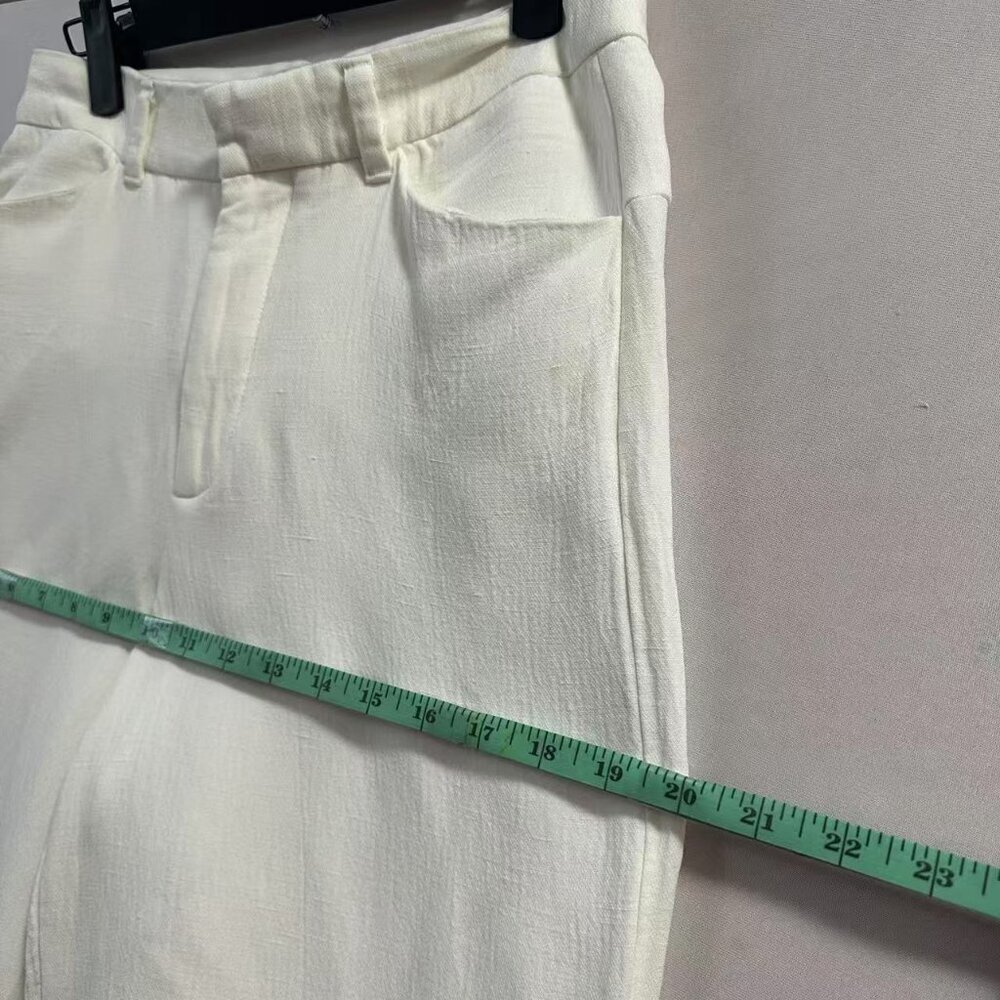 ZARA Women's White High-Waisted Straight-Leg Pants - Picture 13 of 16
